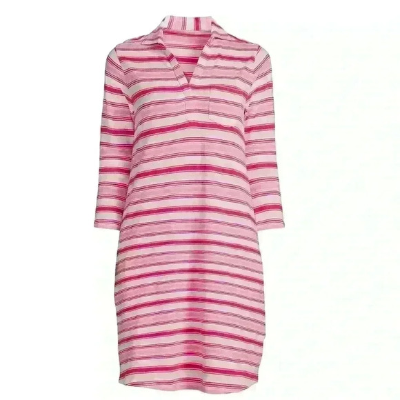 Lands End Cotton polo midi Dress Size Medium - Picture 2 of 5